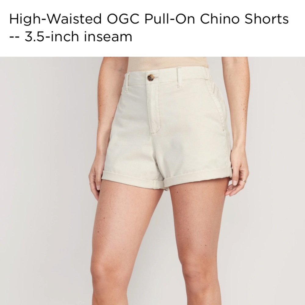 High waisted chino shorts 3.5 inch